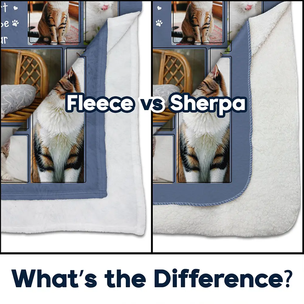 Custom Photo Snuggle This Blanket And Think Of Me Memorial - Personalized Fleece Blanket, Sherpa Blanket - Image 4