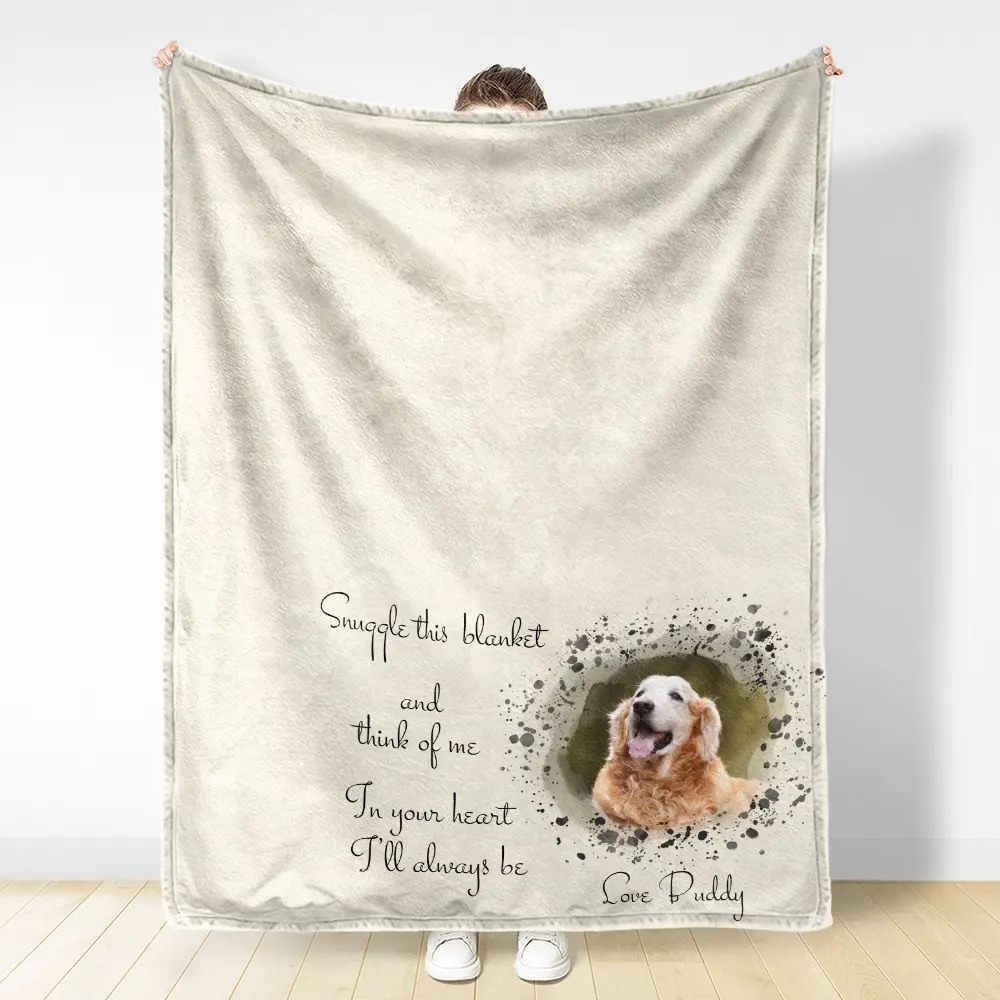 Custom Photo Snuggle This Blanket - Personalized Fleece Blanket, Sherpa Blanket - Image 3