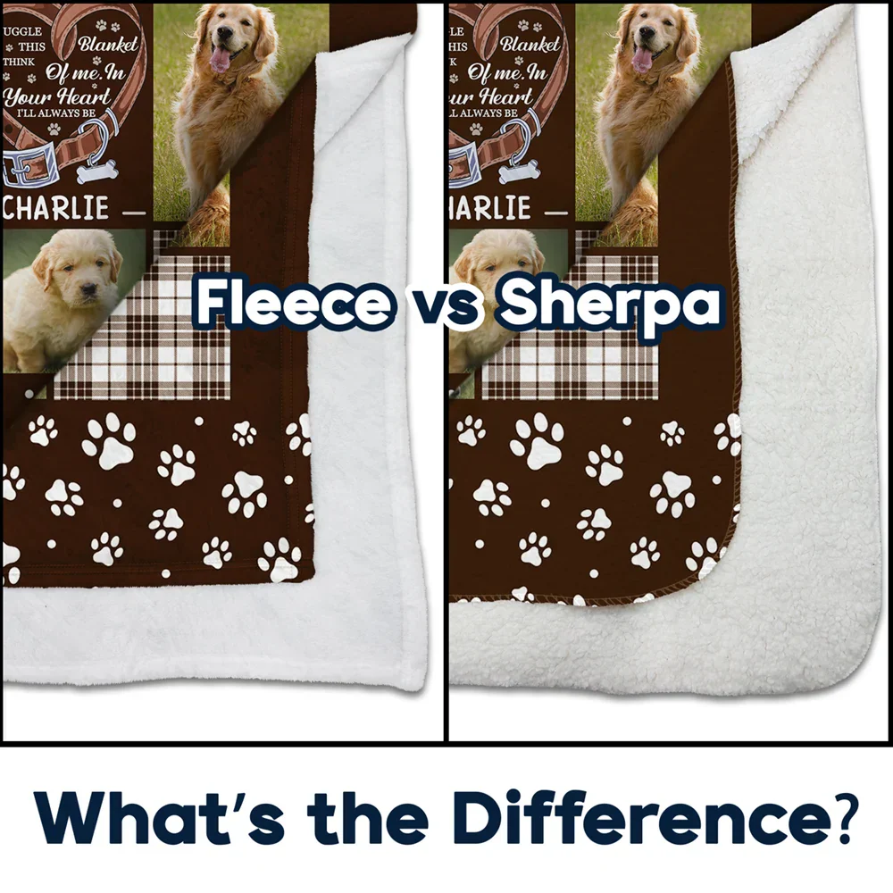 Custom Photo Snuggle This Blanket Pet Memorial - Personalized Fleece Blanket, Sherpa Blanket - Image 4