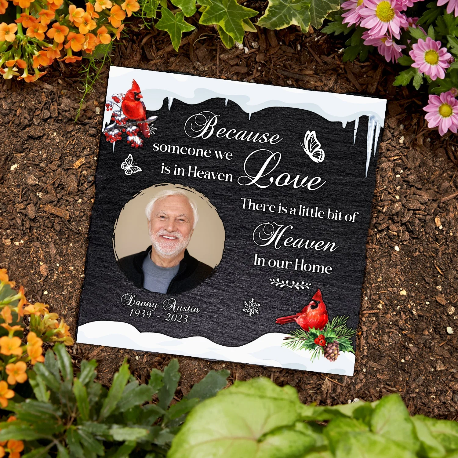Custom Photo Someone We Love Is In Heaven - Memorial Gift - Personalized Rectangle Memorial Garden Stone - Image 3