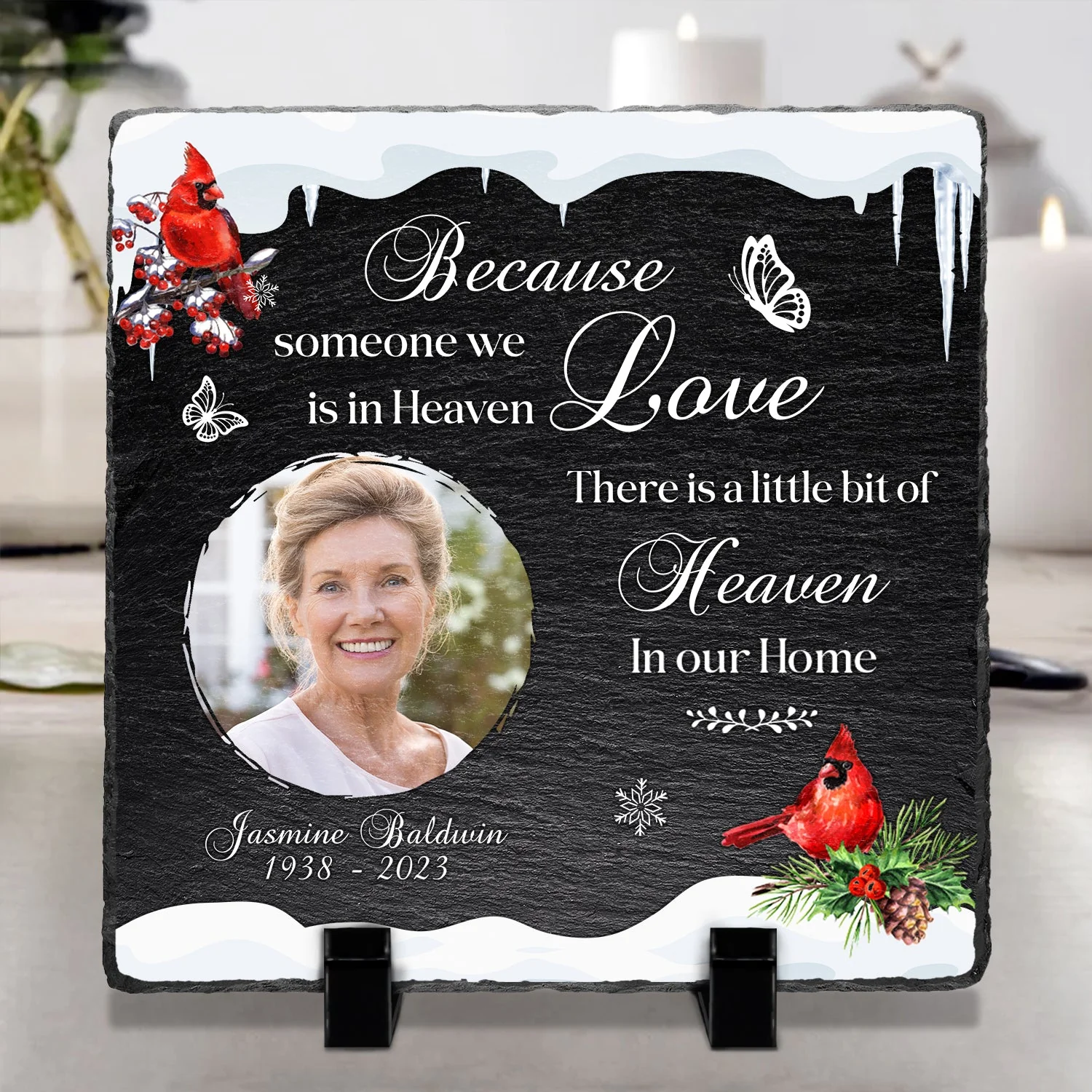 Custom Photo Someone We Love Is In Heaven - Memorial Gift - Personalized Rectangle Memorial Garden Stone - Image 4