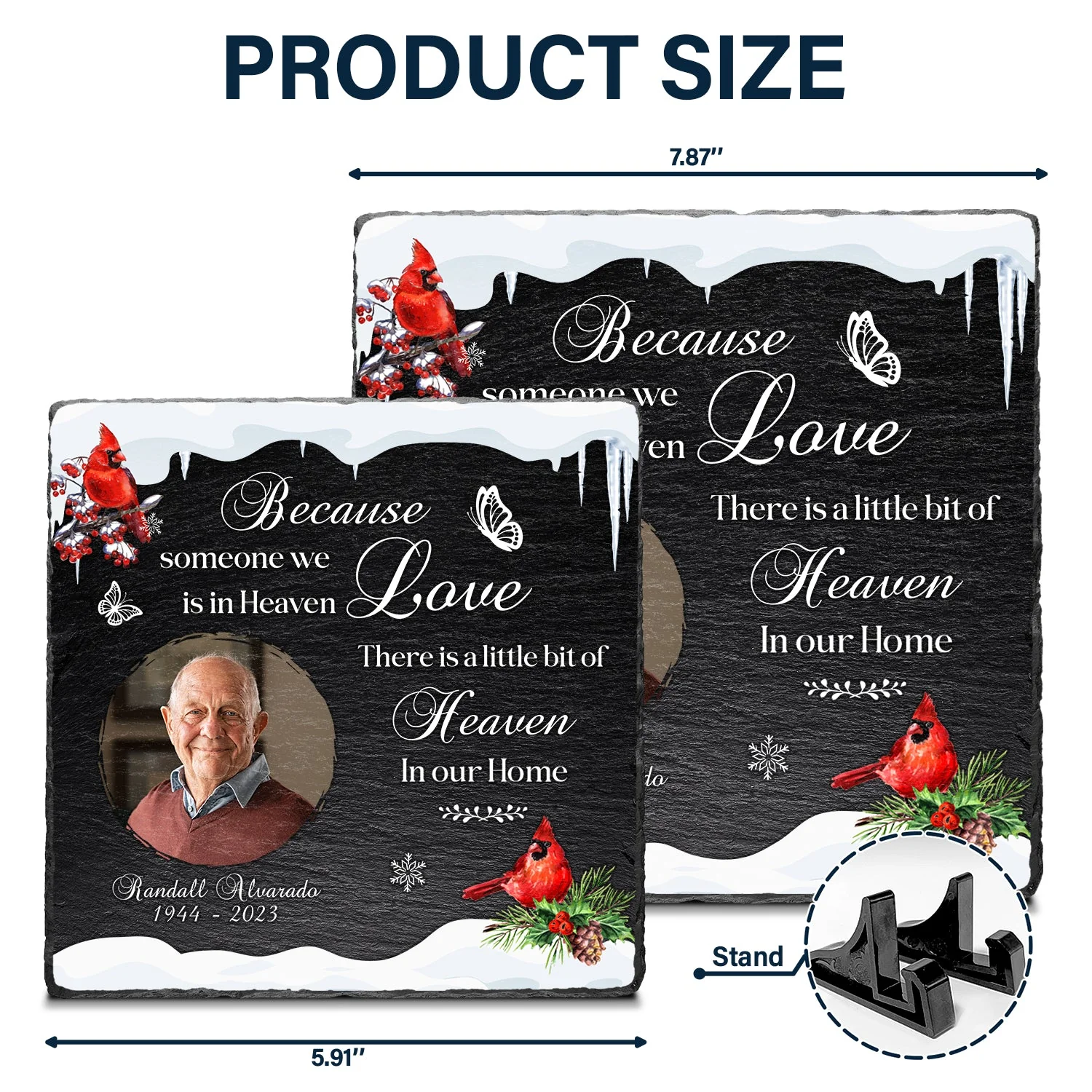 Custom Photo Someone We Love Is In Heaven - Memorial Gift - Personalized Rectangle Memorial Garden Stone - Image 5