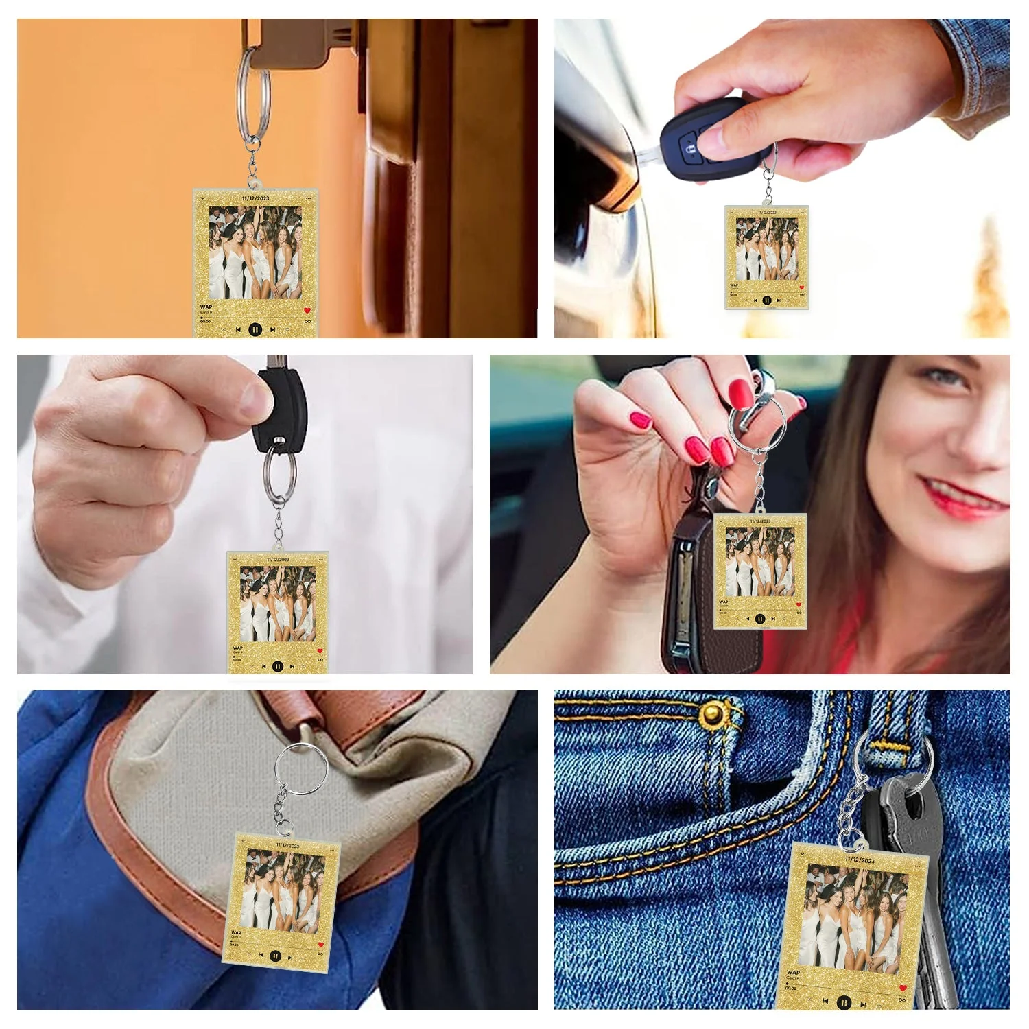 Custom Photo Song Keychain - Gift For Couples, Besties, Family - Personalized Acrylic Keychain - Image 7