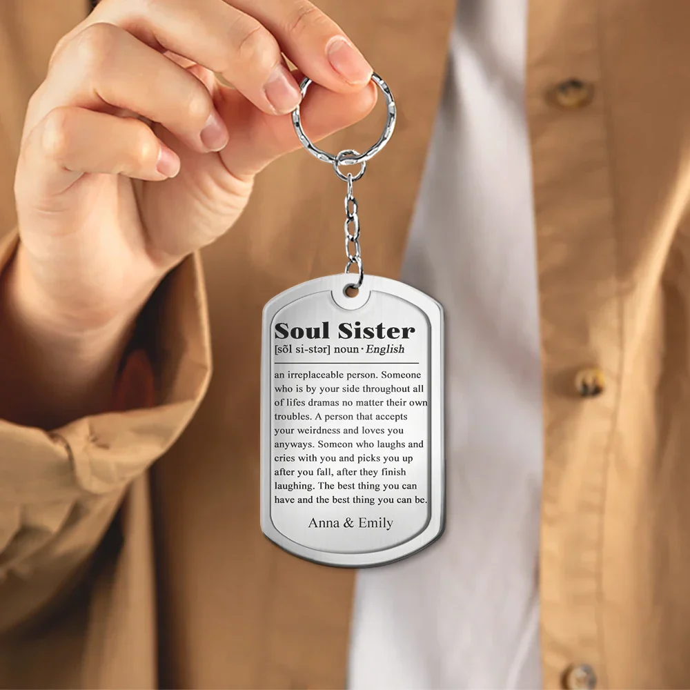 Custom Photo Soul Sister Definition Besties - Personalized Aluminum Keychain - Image 4