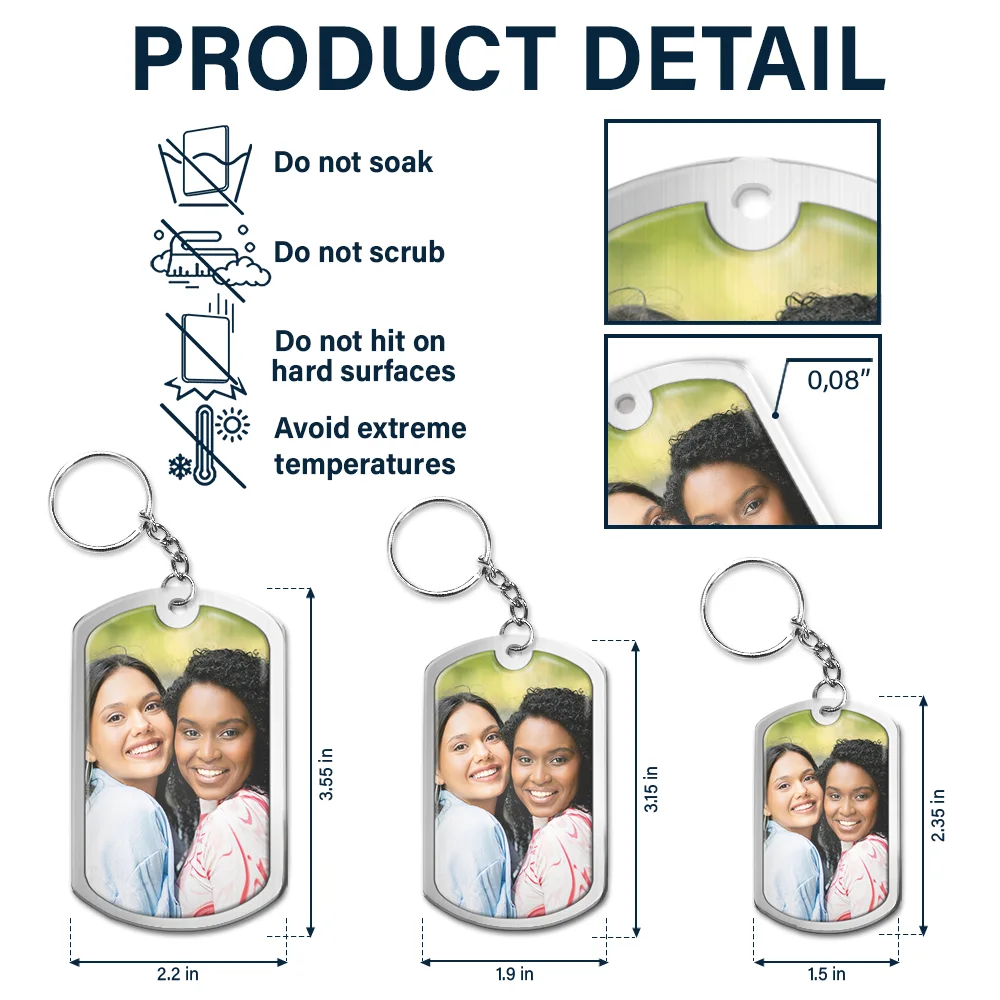 Custom Photo Soul Sister Definition Besties - Personalized Aluminum Keychain - Image 5