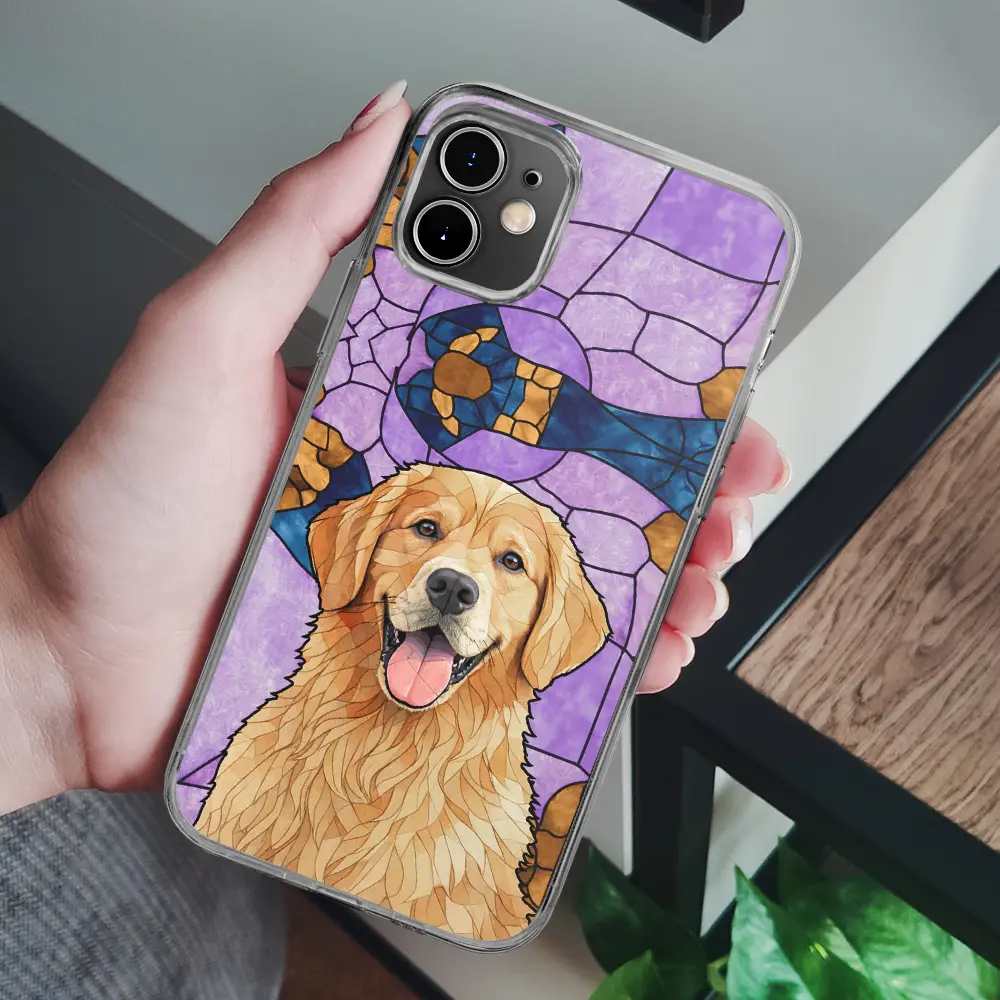 Custom Photo Stained Glass Portrait Mom Grandma Parents Family - Personalized Clear Phone Case - Image 7