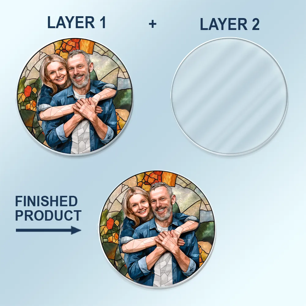 Custom Photo Stained Glass Portrait Mom Grandma Parents Family - Personalized Custom Shaped Acrylic Car Visor Clip - Image 6