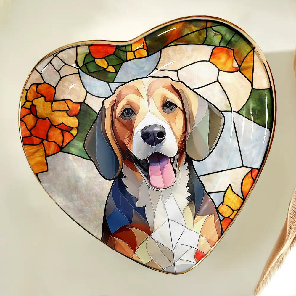 Custom Photo Stained Glass Portrait Mom Grandma Parents Family - Personalized Ring Dish - Image 6