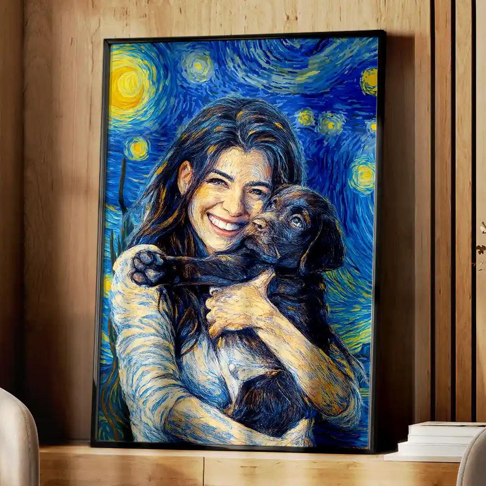 Custom Photo Starry Night Dog Mom Cat Mom Pet Lover - Personalized Poster - Image 5