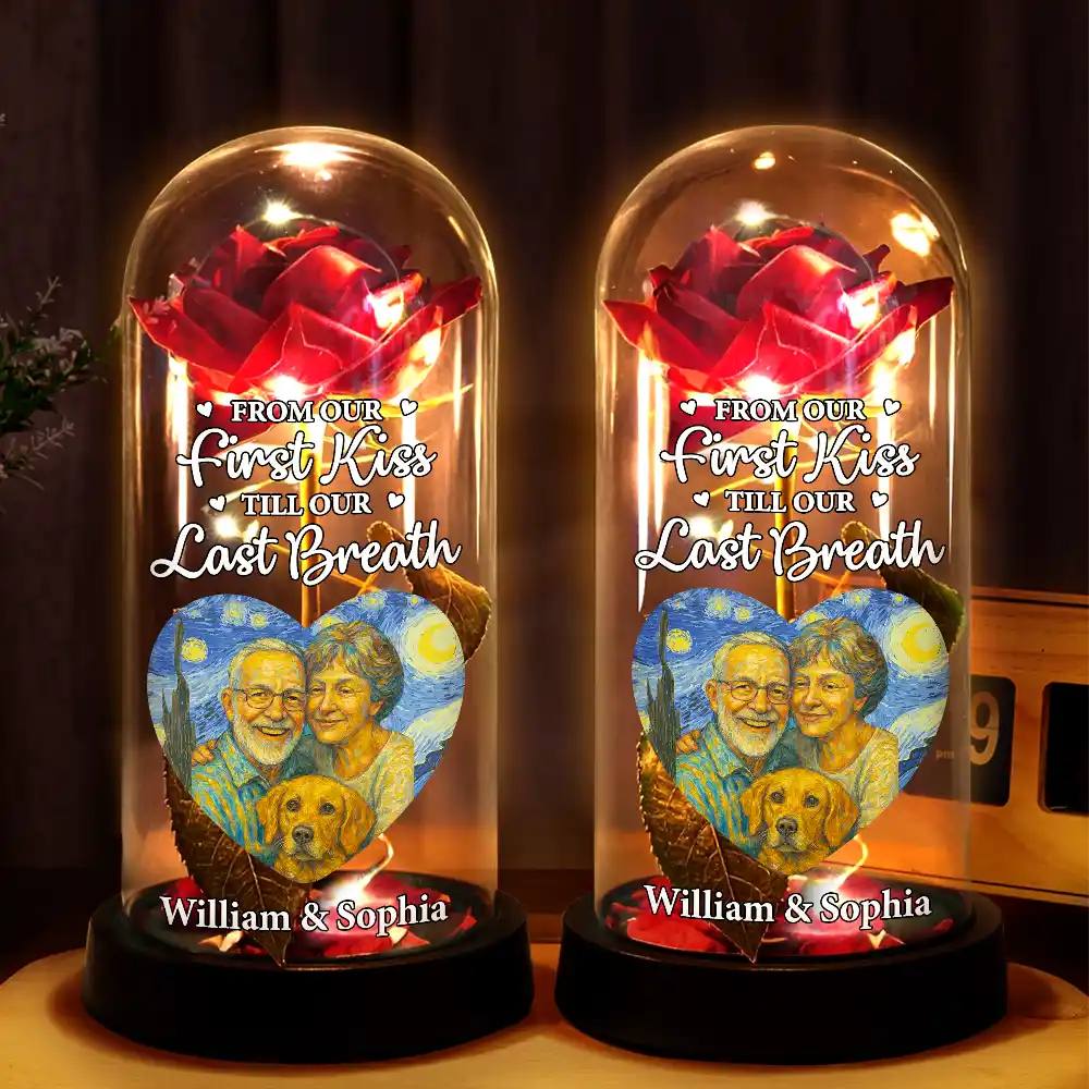 Custom Photo Starry Night You And Me We Got This - Personalized Everlasting Rose Dome Lamp - Image 3