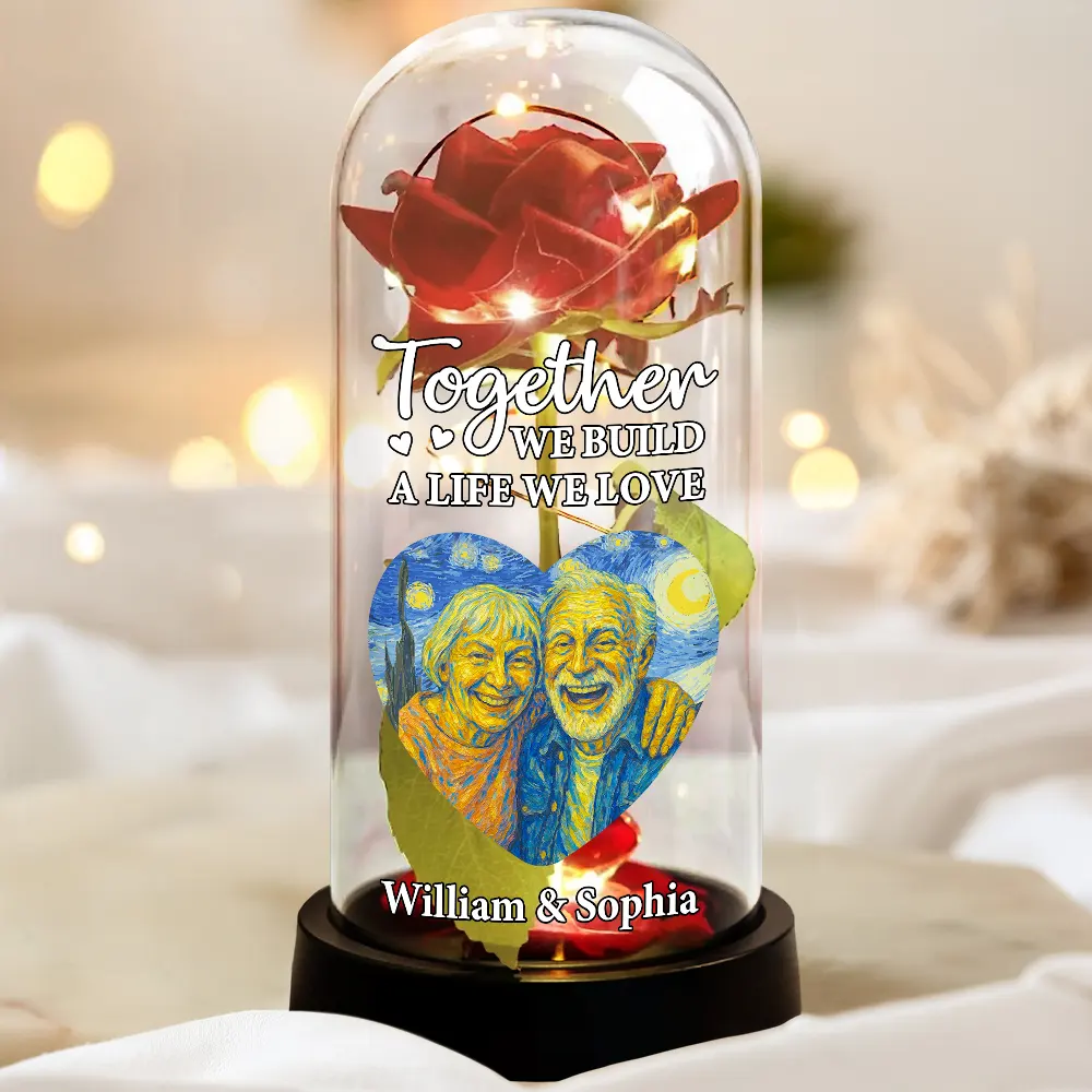 Custom Photo Starry Night You And Me We Got This - Personalized Everlasting Rose Dome Lamp - Image 4
