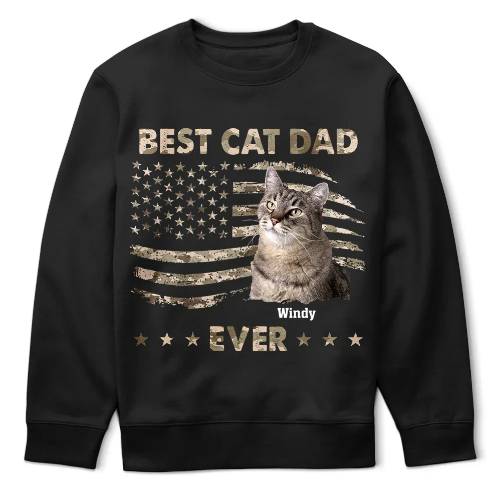 Custom Photo Stars And Striped Pet Dad - Personalized T Shirt - Image 6