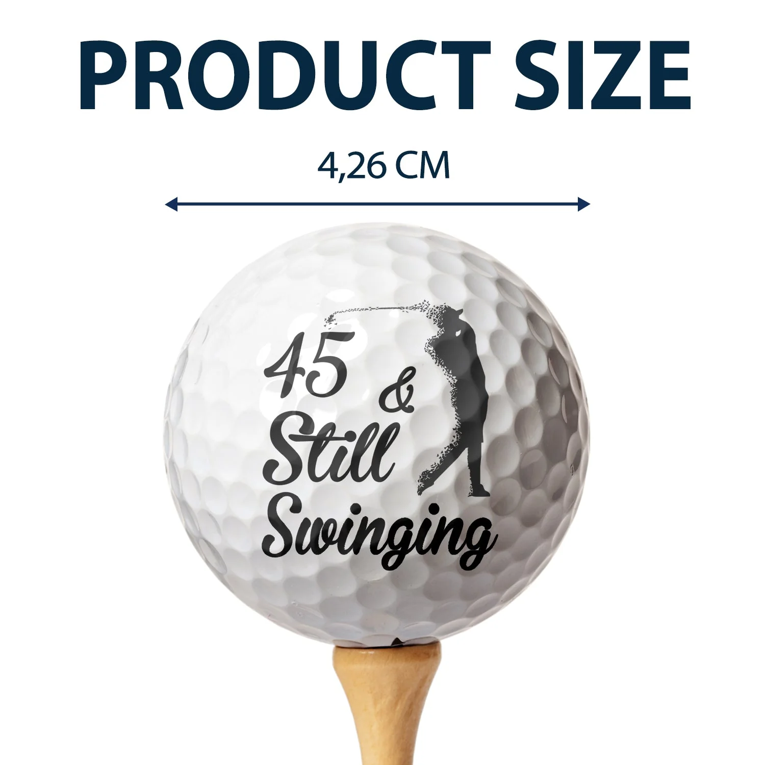 Custom Photo Still Swinging - Gift For Dad, Father, Grandpa, Golfer, Golf Lover - Personalized Golf Ball - Image 5