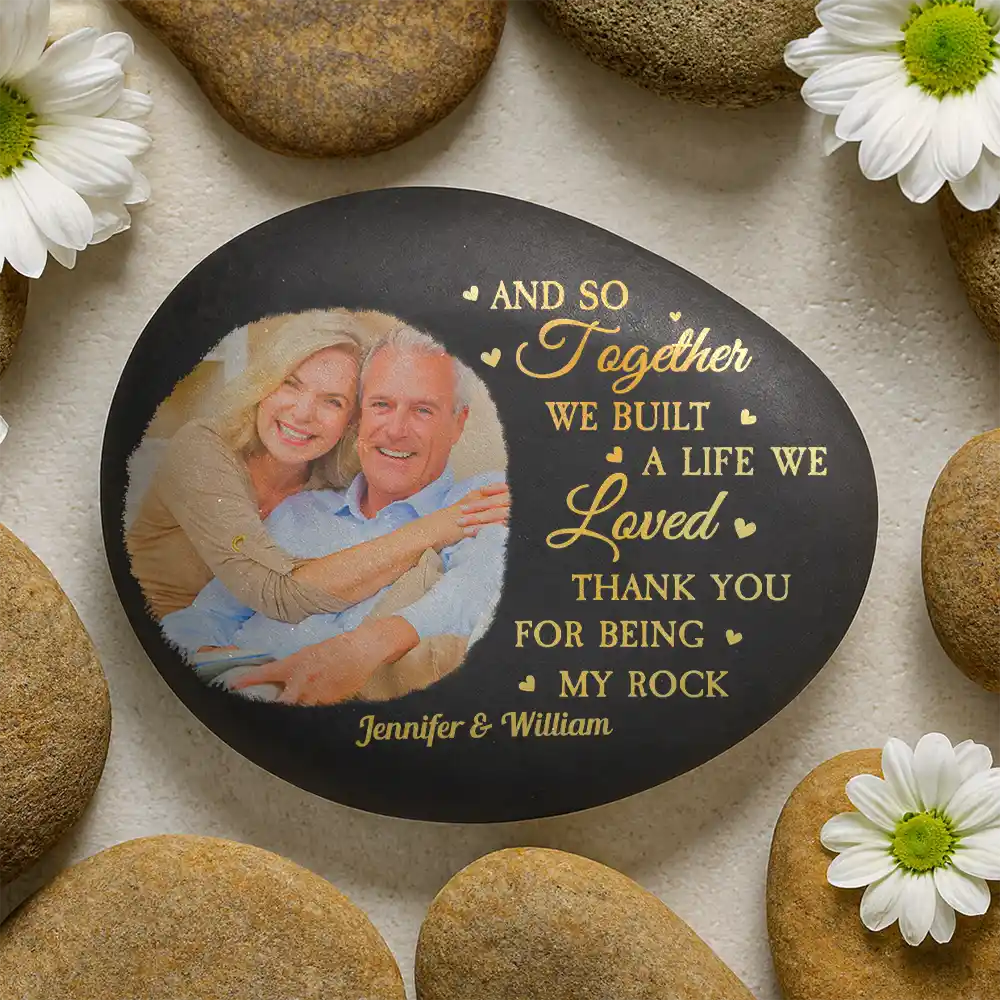 Custom Photo Thank You For Being My Rock - Personalized Printed Rock - Image 2