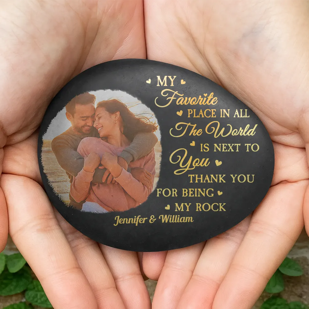 Custom Photo Thank You For Being My Rock - Personalized Printed Rock - Image 4