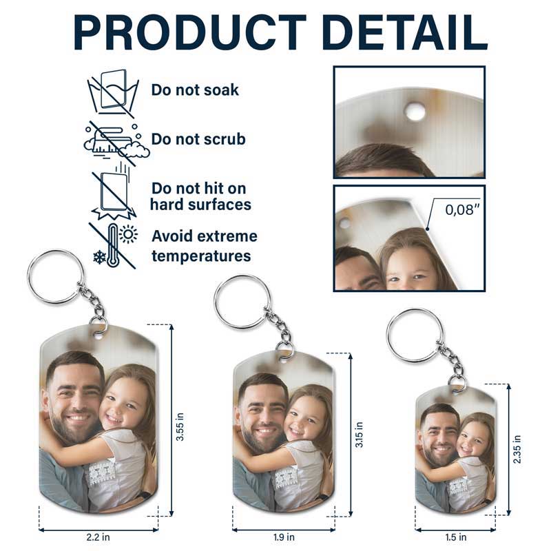 Custom Photo Thank You For Teaching Me How To Be Strong - Personalized Aluminum Keychain - Image 5