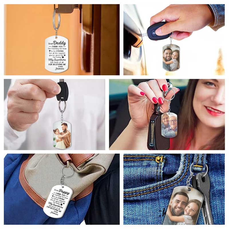 Custom Photo Thank You For Teaching Me How To Be Strong - Personalized Aluminum Keychain - Image 6
