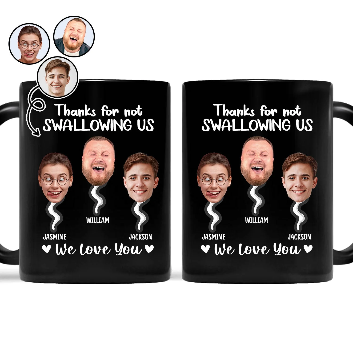 Custom Photo Thanks For Not Swallowing - Funny Gift For Mother - Personalized Mug - Image 2