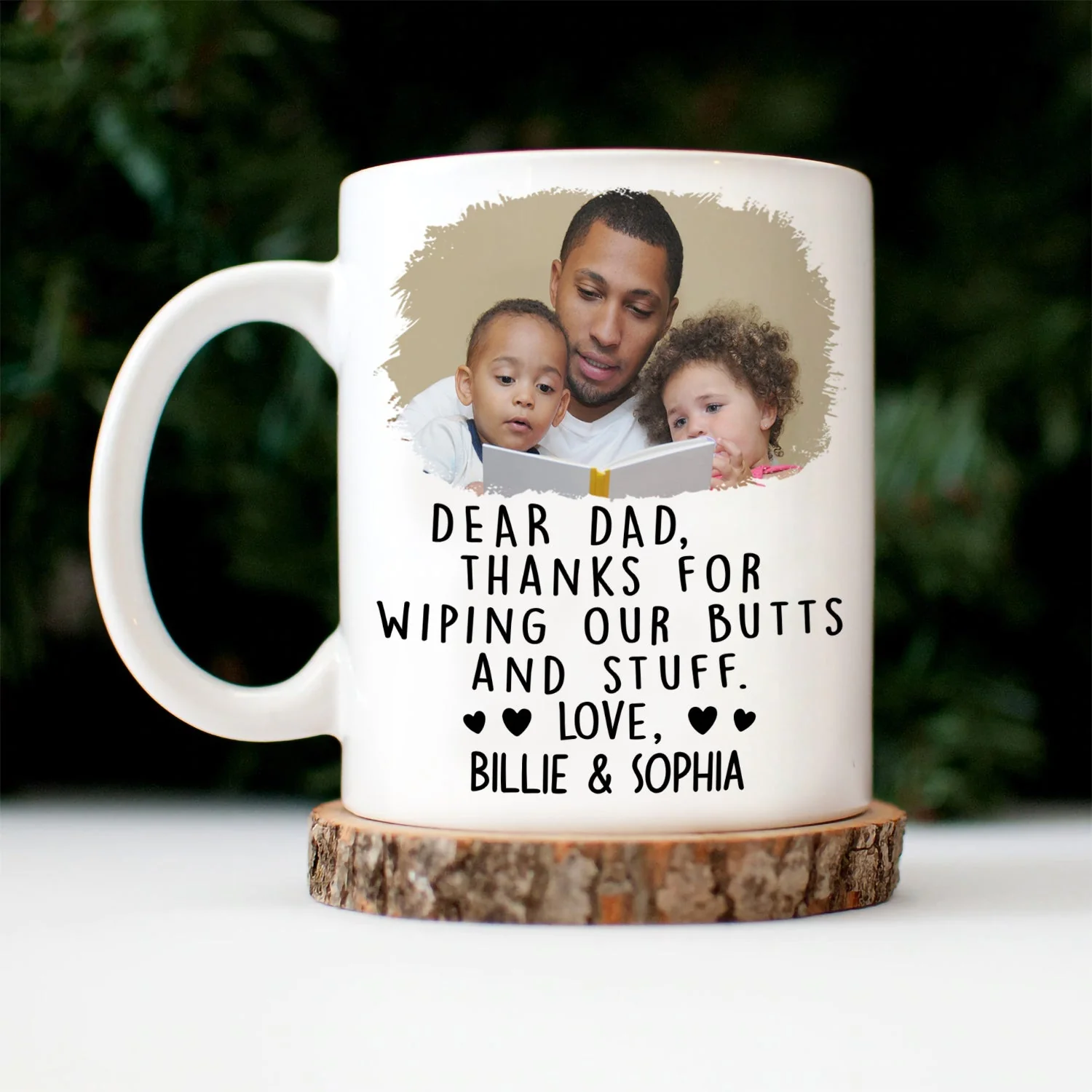 Custom Photo Thanks For Wiping My Butt And Stuff - Gift For Dad, Mom, New Dad, New Mom - Personalized Mug - Image 3