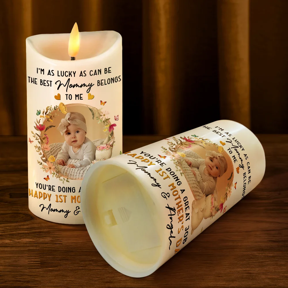 Custom Photo The Best Mommy Belongs To Me - Personalized Flameless LED Candle - Image 4
