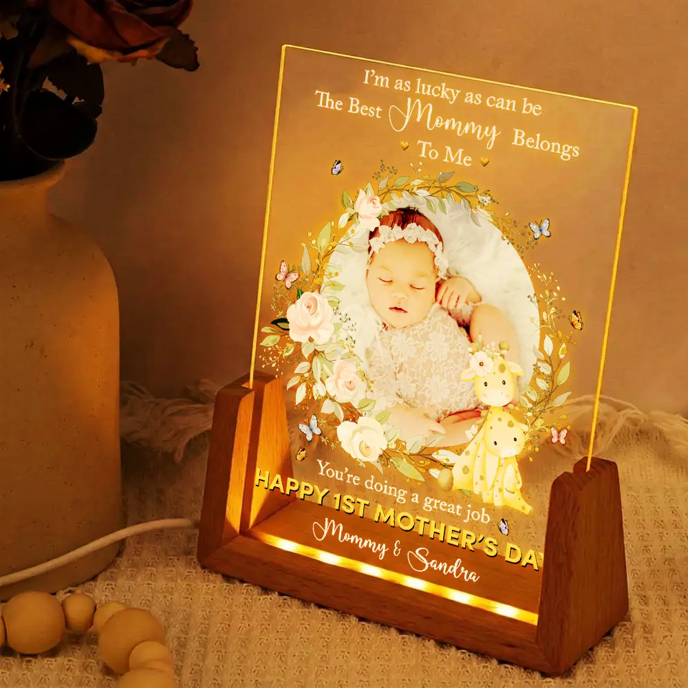 Custom Photo The Best Mommy Belongs To Me - Personalized Night Light - Image 2