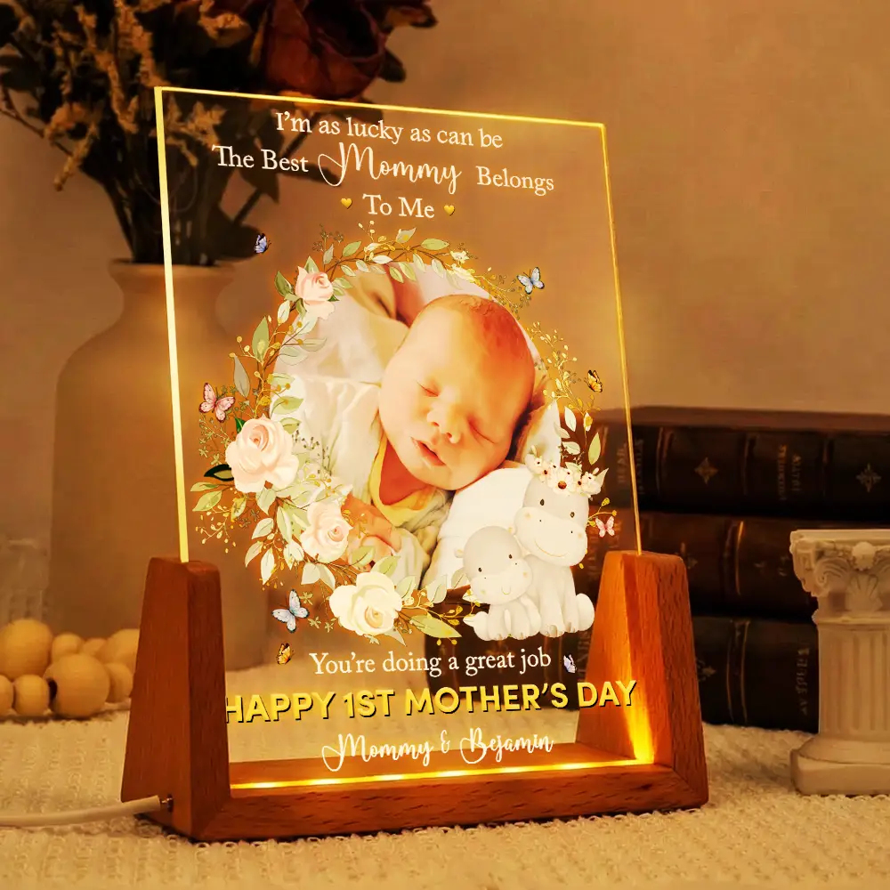 Custom Photo The Best Mommy Belongs To Me - Personalized Night Light - Image 4