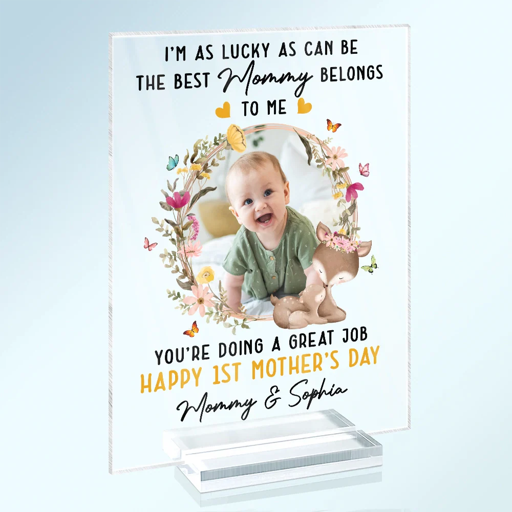 Custom Photo The Best Mommy Belongs To Me - Personalized Vertical Rectangle Acrylic Plaque - Image 2