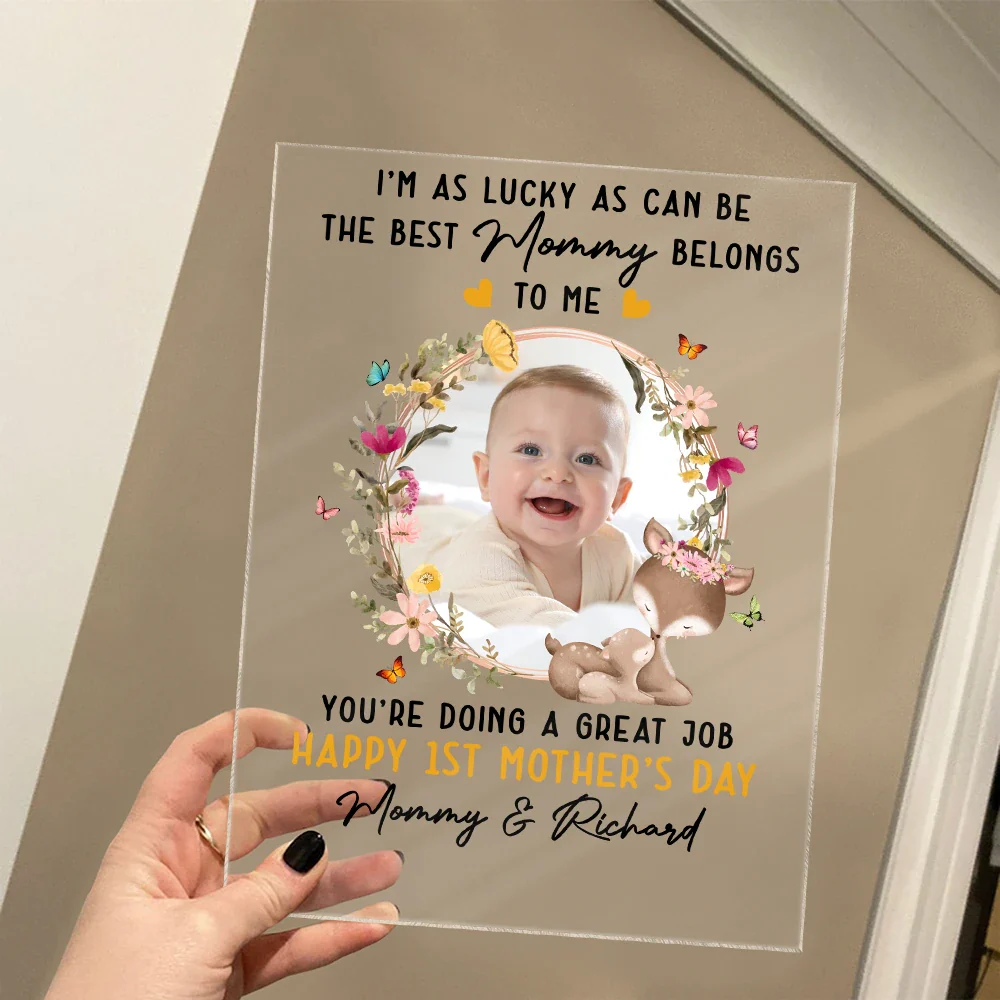 Custom Photo The Best Mommy Belongs To Me - Personalized Vertical Rectangle Acrylic Plaque - Image 4