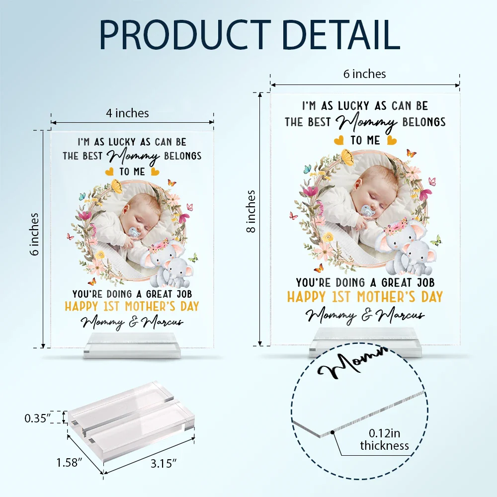 Custom Photo The Best Mommy Belongs To Me - Personalized Vertical Rectangle Acrylic Plaque - Image 5