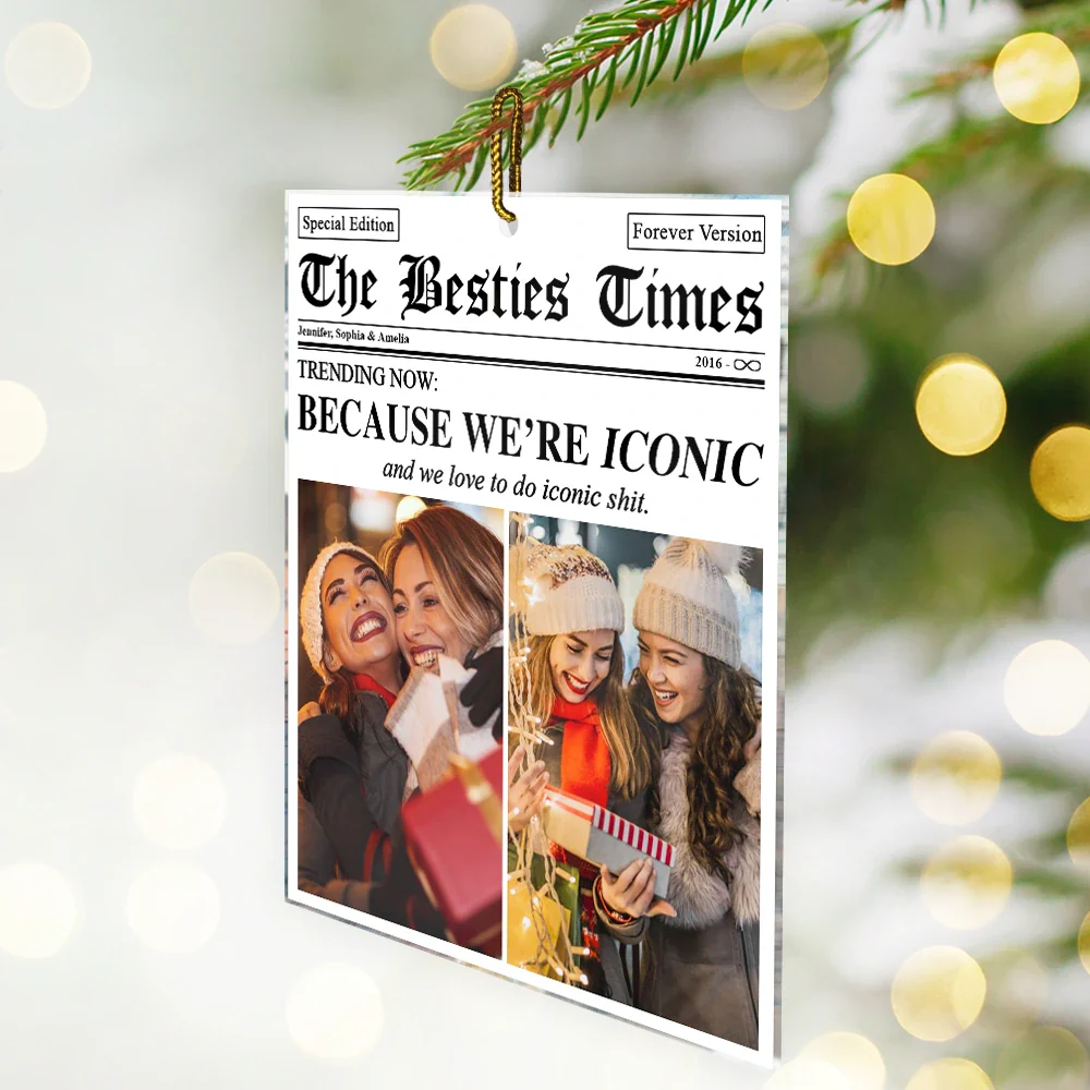 Custom Photo The Besties Times We Are Iconic - Personalized Custom Shaped Acrylic Ornament - Image 2