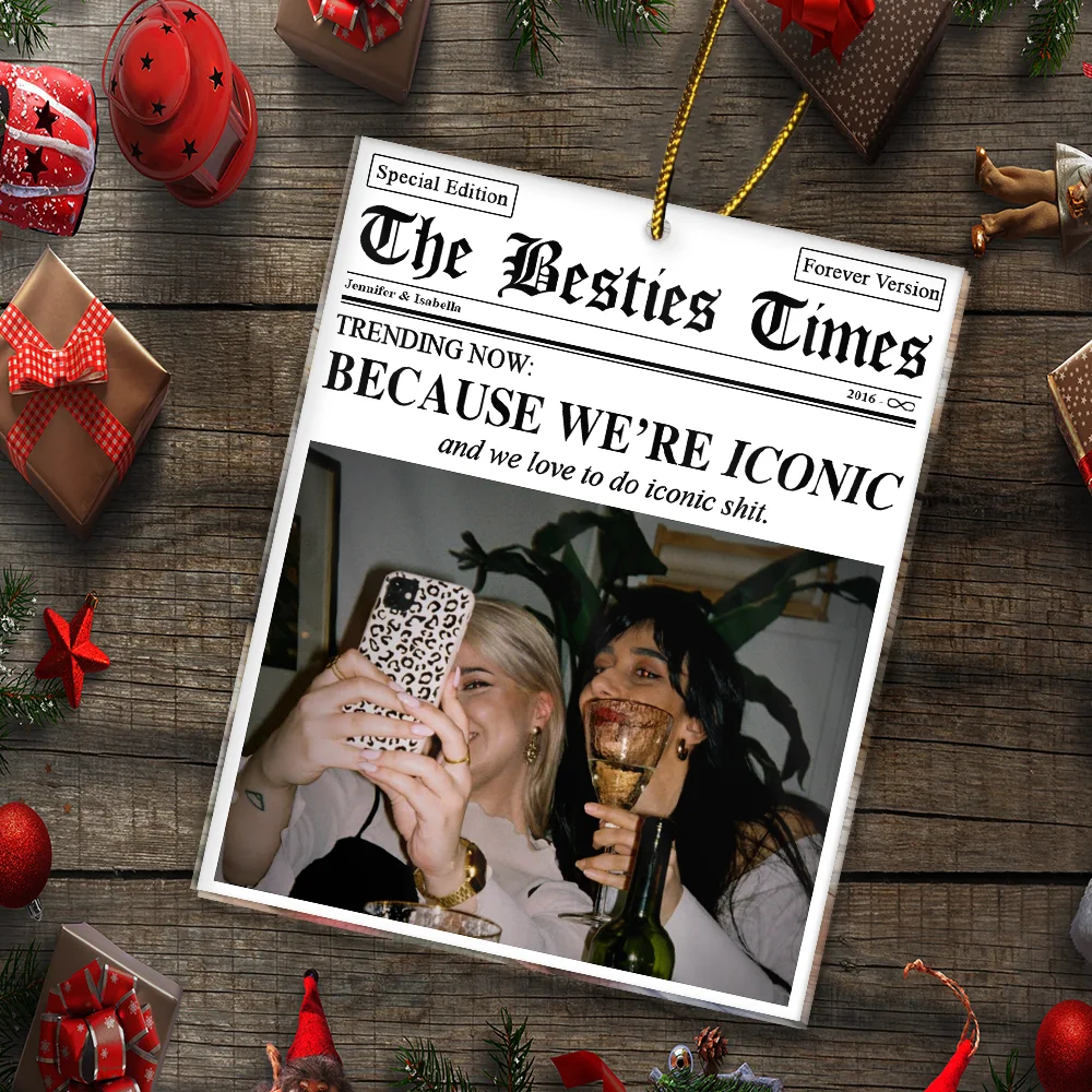 Custom Photo The Besties Times We Are Iconic - Personalized Custom Shaped Acrylic Ornament - Image 5