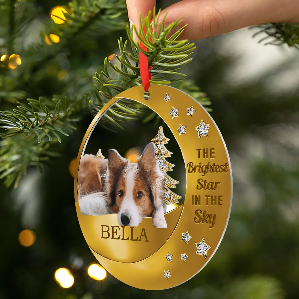 Custom Photo The Brightest Star In The Sky - Personalized Metal Ornament - Image 3