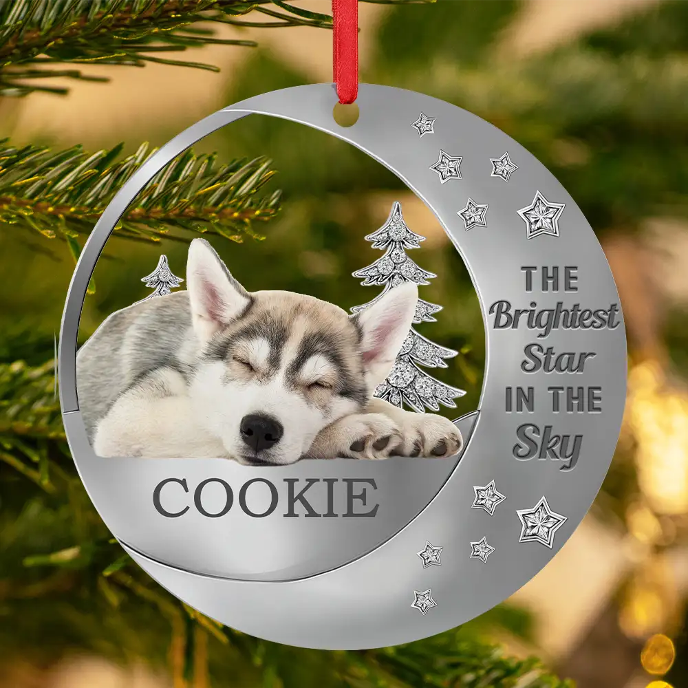 Custom Photo The Brightest Star In The Sky - Personalized Metal Ornament - Image 4