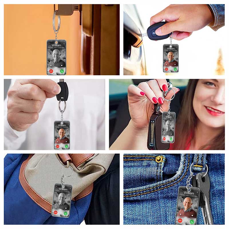 Custom Photo The Call I Wish - Memorial Gift For Family, Dad, Mom, Grandpa, Grandma - Personalized Acrylic Keychain - Image 7