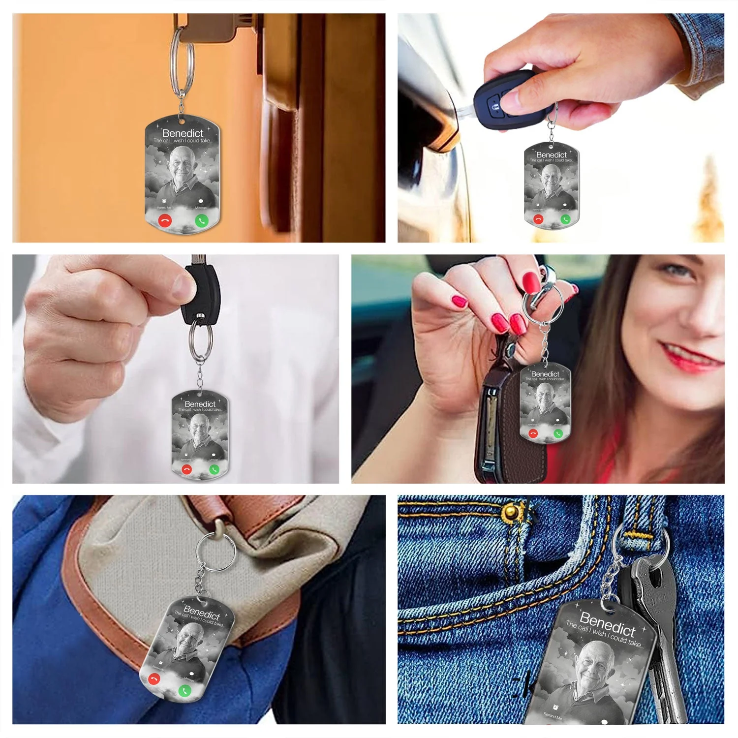 Custom Photo The Call I Wish - Memorial Gift For Family, Dad, Mom, Grandpa, Grandma - Personalized Aluminum Keychain - Image 7