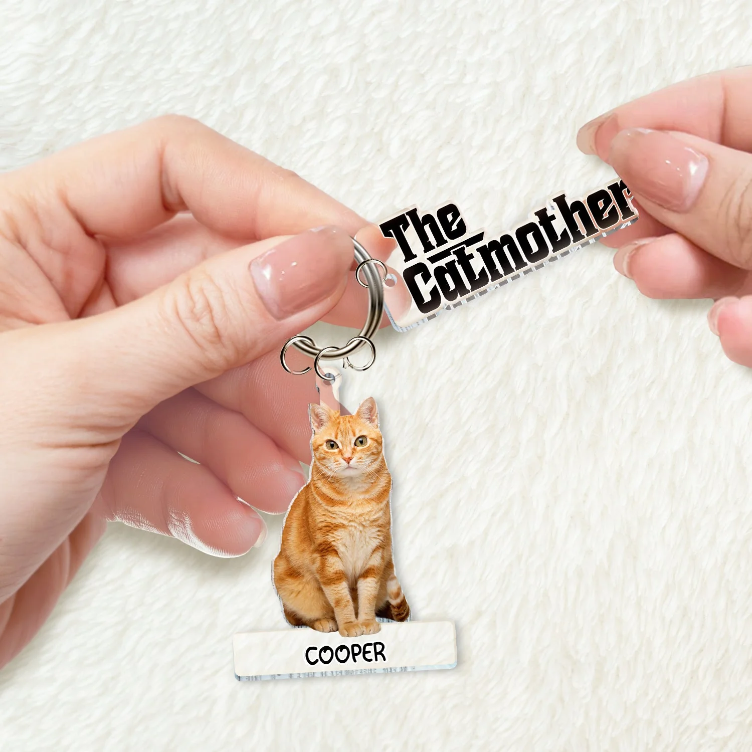 Custom Photo The Cat Dog Mother Father - Gift For Pet Lovers - Personalized Acrylic Tag Keychain - Image 4