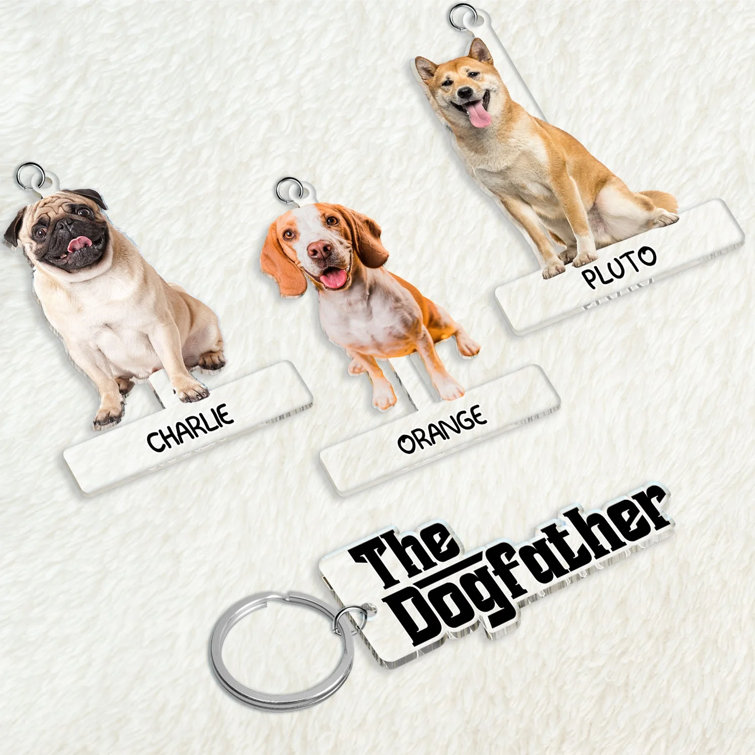 Custom Photo The Cat Dog Mother Father - Gift For Pet Lovers - Personalized Acrylic Tag Keychain - Image 5