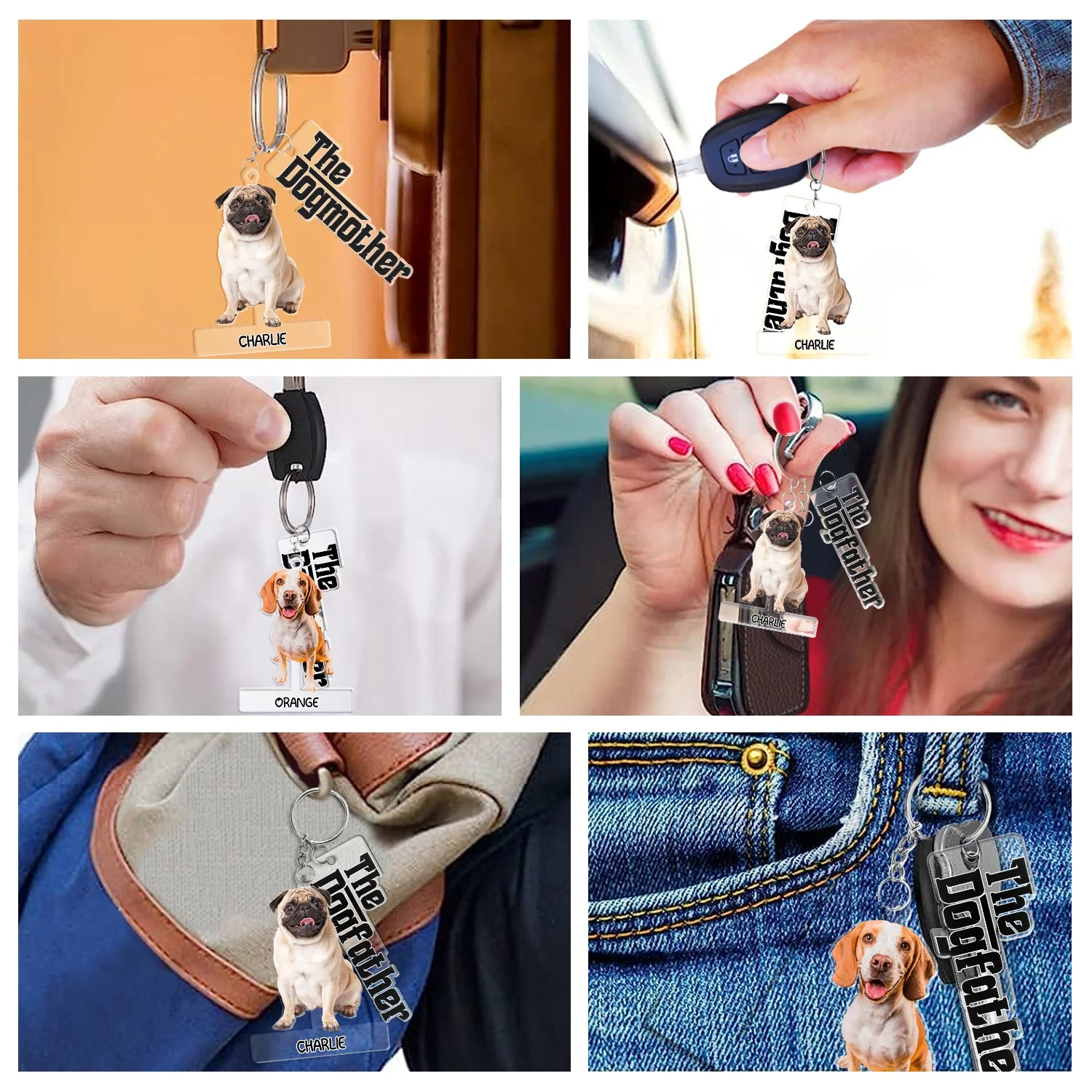 Custom Photo The Cat Dog Mother Father - Gift For Pet Lovers - Personalized Acrylic Tag Keychain - Image 7