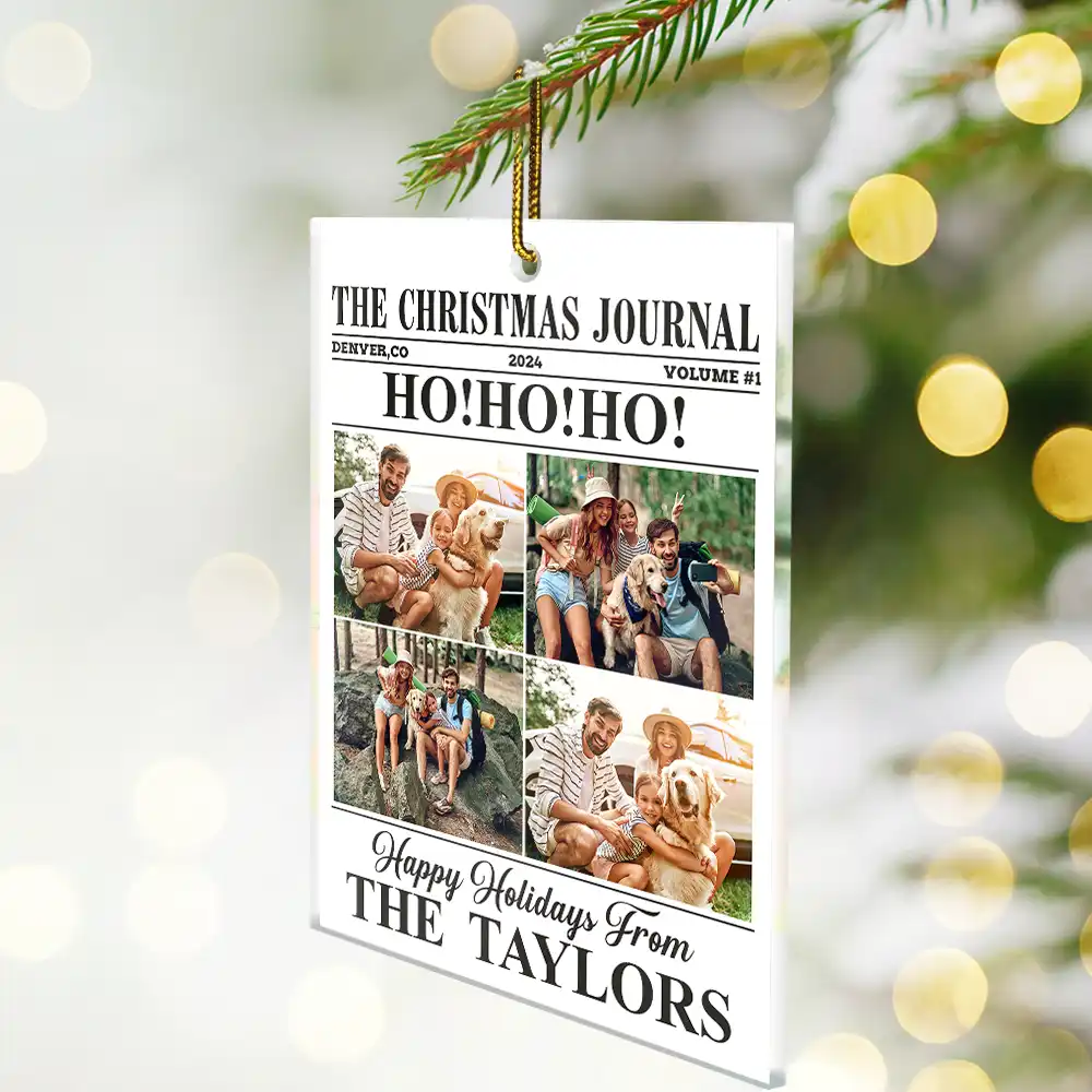 Custom Photo The Christmas Journal What A Year For Family And Friends - Personalized Custom Shaped Acrylic Ornament - Image 2