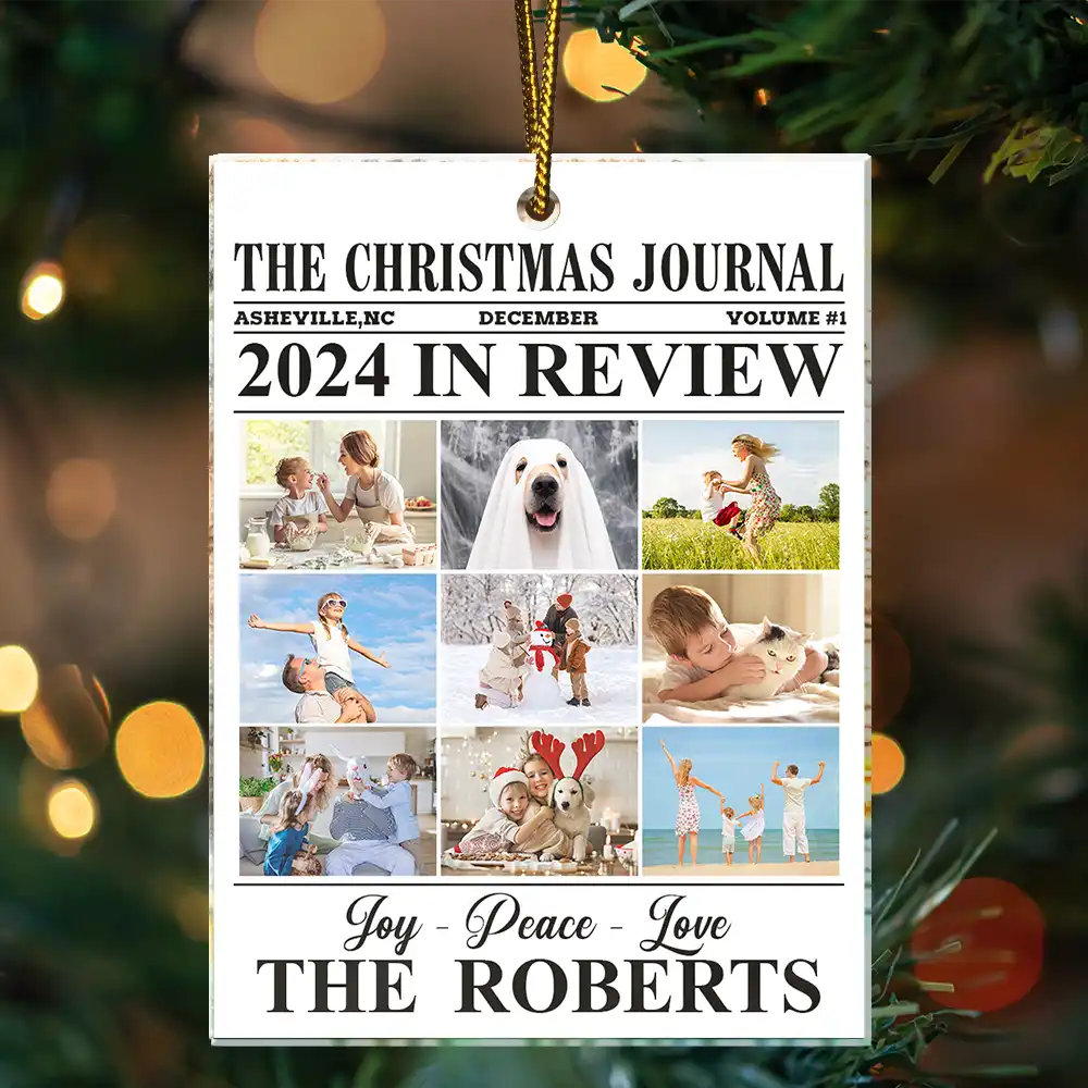 Custom Photo The Christmas Journal What A Year For Family And Friends - Personalized Custom Shaped Acrylic Ornament - Image 3