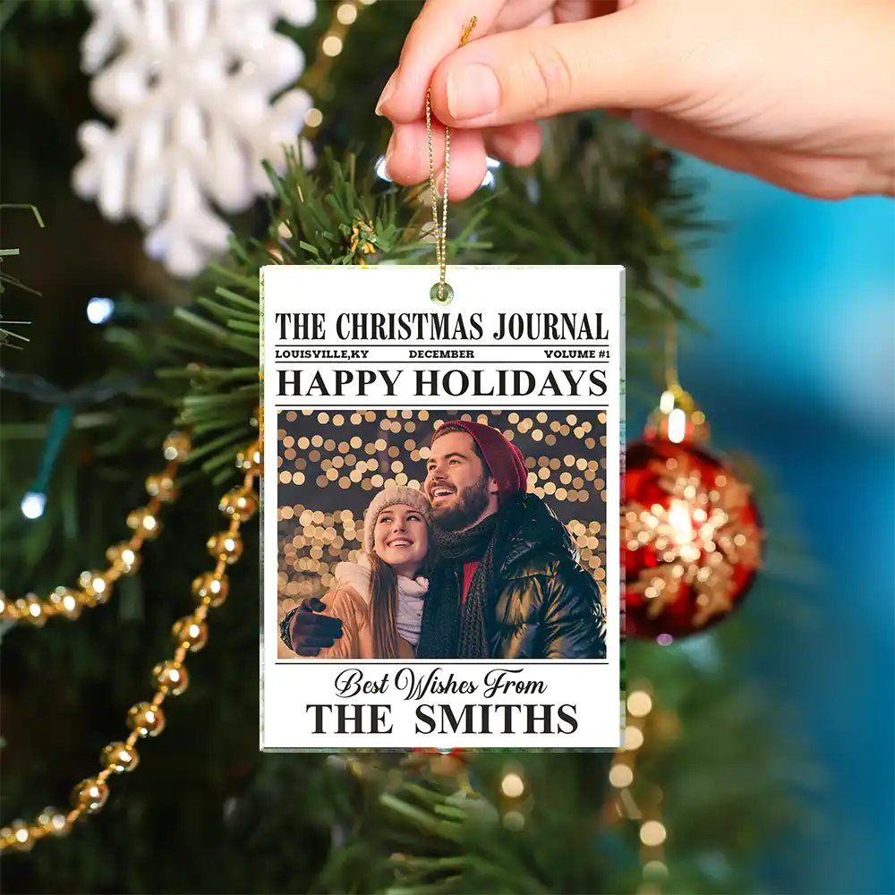 Custom Photo The Christmas Journal What A Year For Family And Friends - Personalized Custom Shaped Acrylic Ornament - Image 4