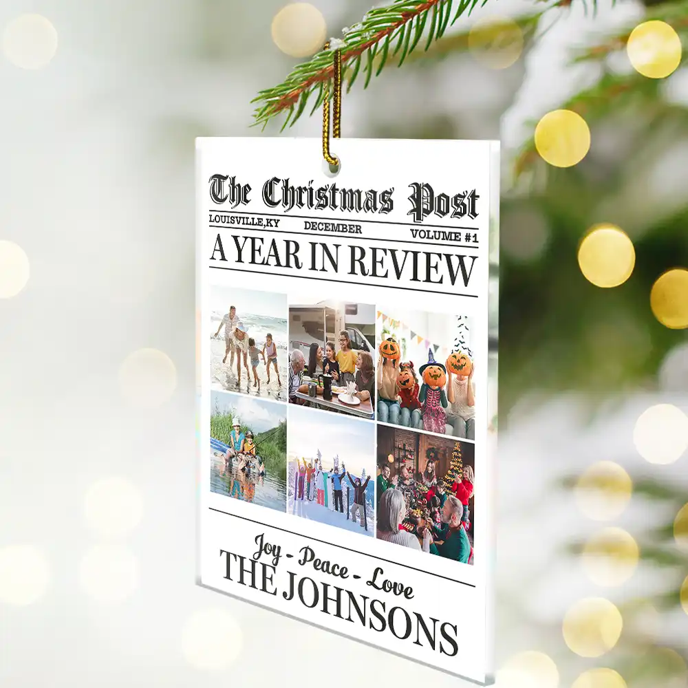 Custom Photo The Christmas Post What A Year For Family And Friends - Personalized Custom Shaped Acrylic Ornament - Image 2