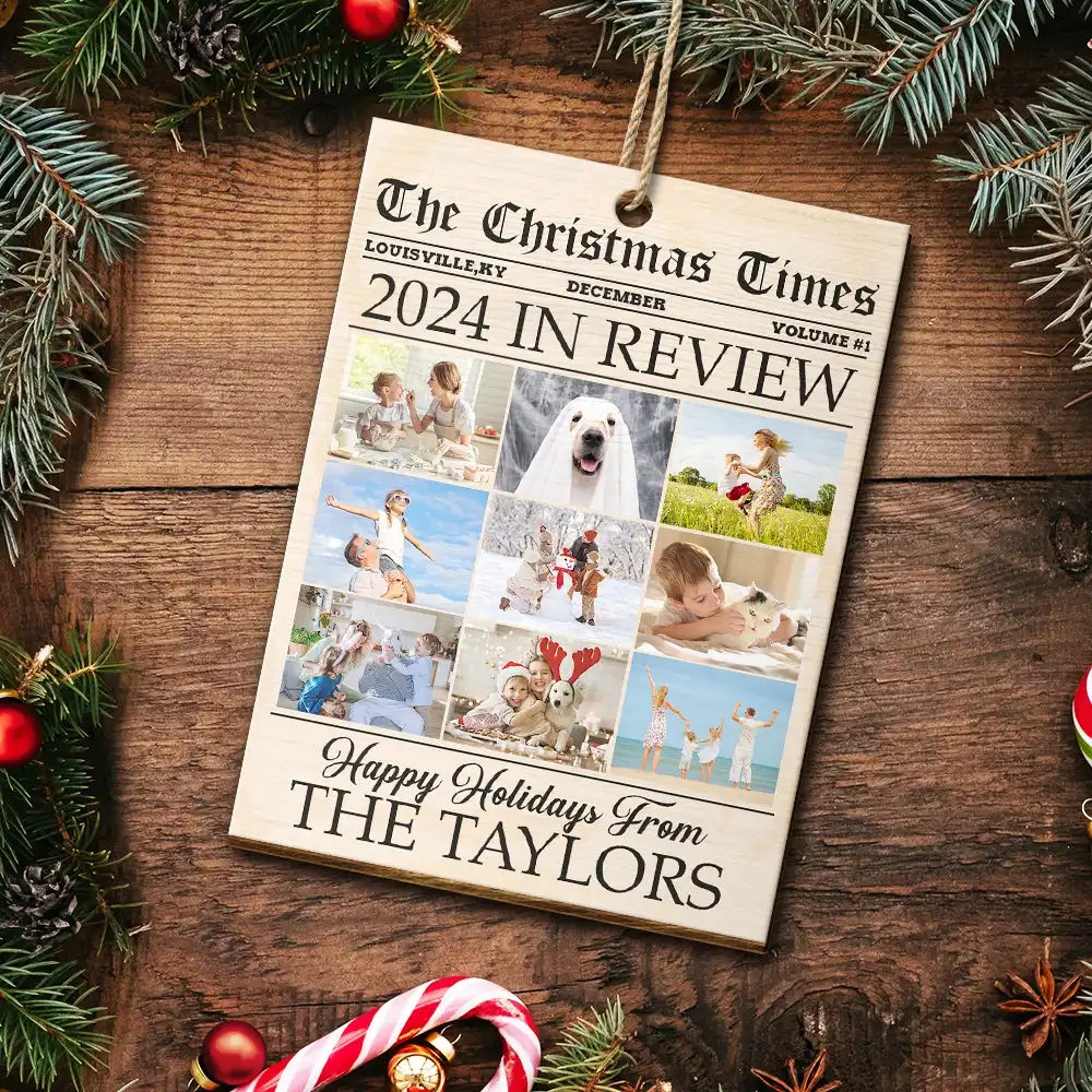 Custom Photo The Christmas Times What A Year For Family And Friends - Personalized Custom Shaped Wooden Ornament - Image 5