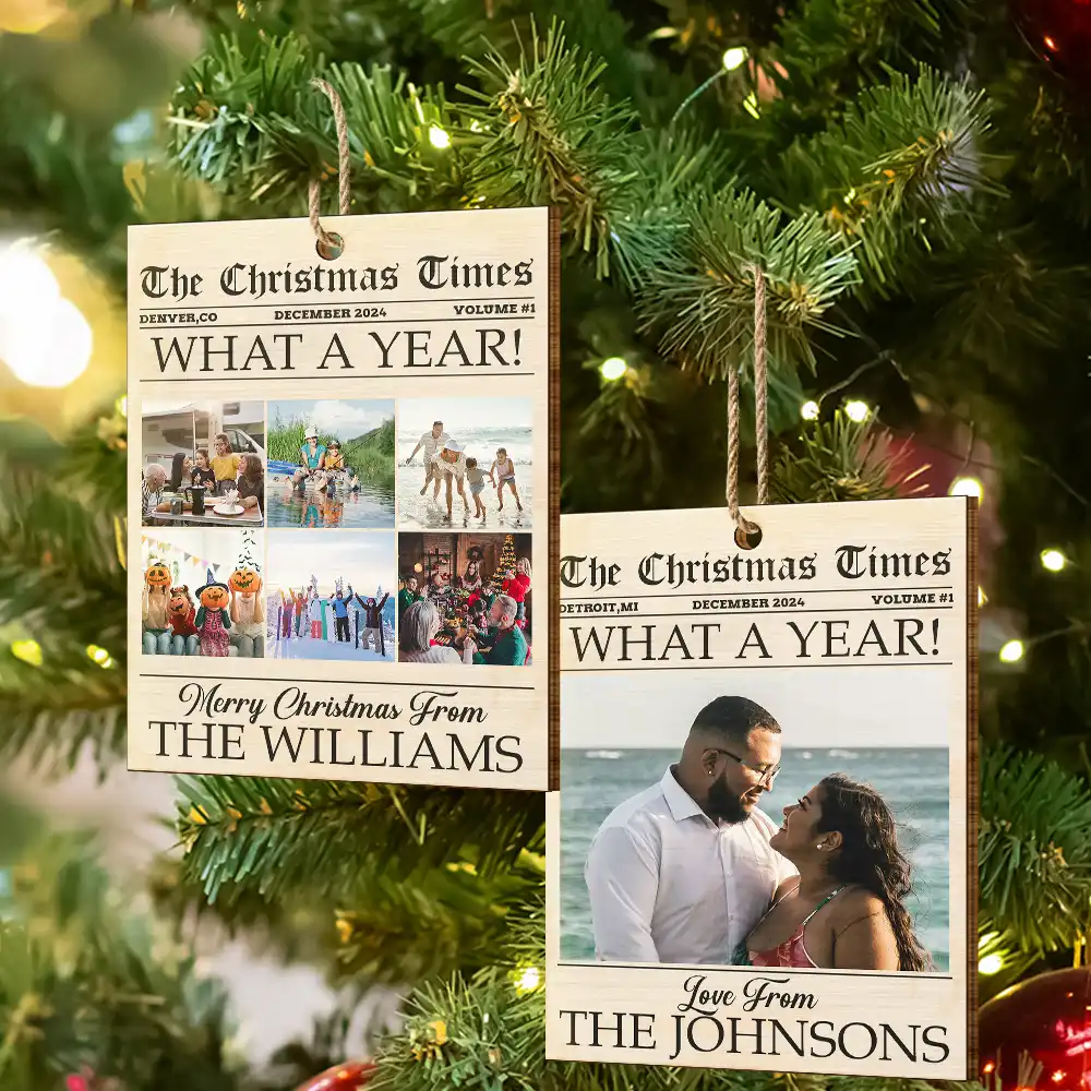 Custom Photo The Christmas Times What A Year For Family And Friends - Personalized Custom Shaped Wooden Ornament - Image 6