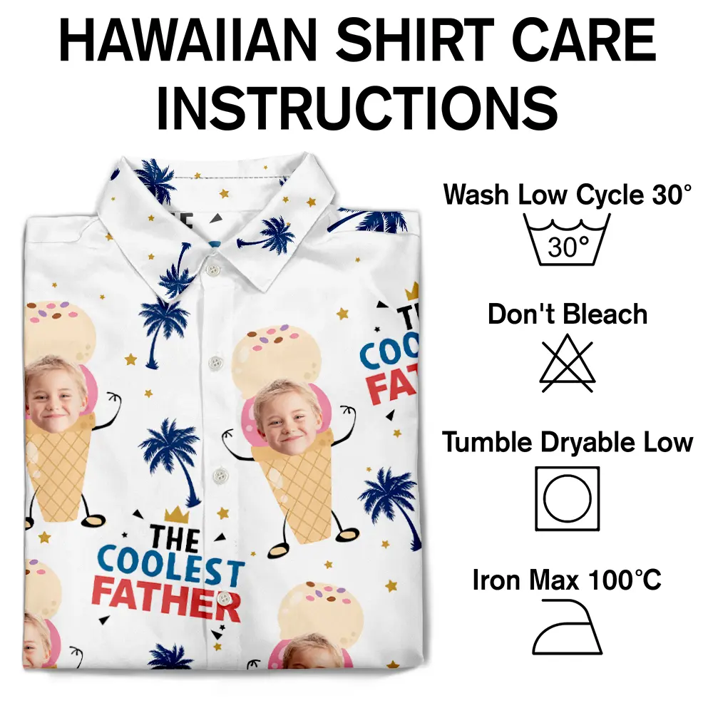 Custom Photo The Coolest Pop Ice Cream Dad - Personalized Hawaiian Shirt - Image 8