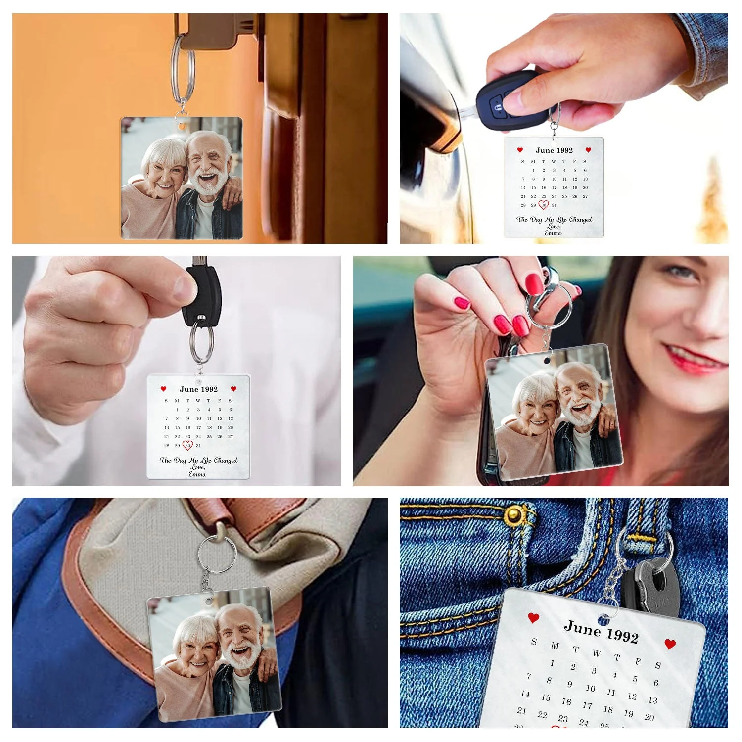 Custom Photo The Day We Became Us - Gift For Couples, Husband, Wife - Personalized Acrylic Keychain - Image 6