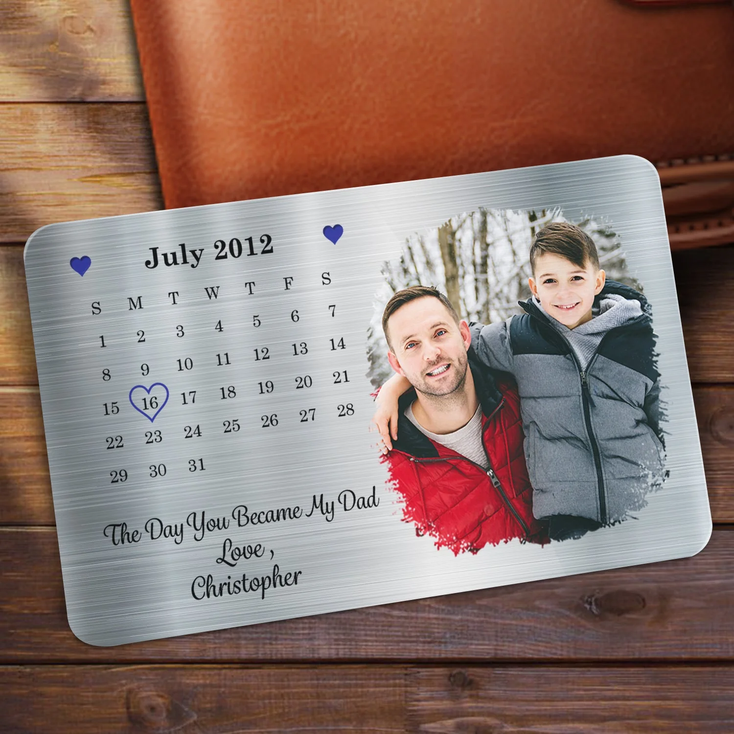 Custom Photo The Day You Became My Dad - Gift For Dad, Father, Grandad, Husband - Personalized Aluminum Wallet Card - Image 2