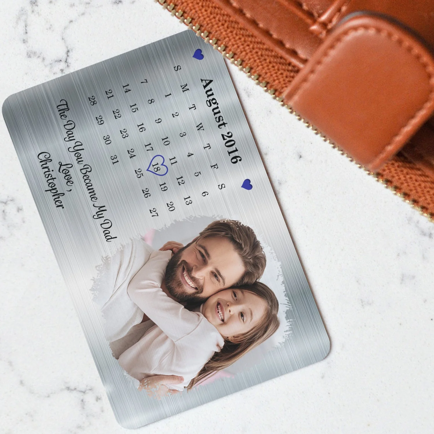 Custom Photo The Day You Became My Dad - Gift For Dad, Father, Grandad, Husband - Personalized Aluminum Wallet Card - Image 3
