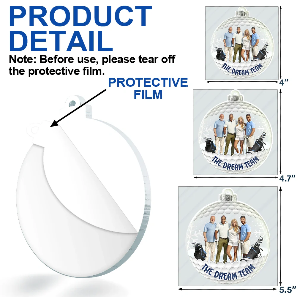 Custom Photo The Dream Golf Team - Personalized Custom Shaped Acrylic Ornament - Image 7