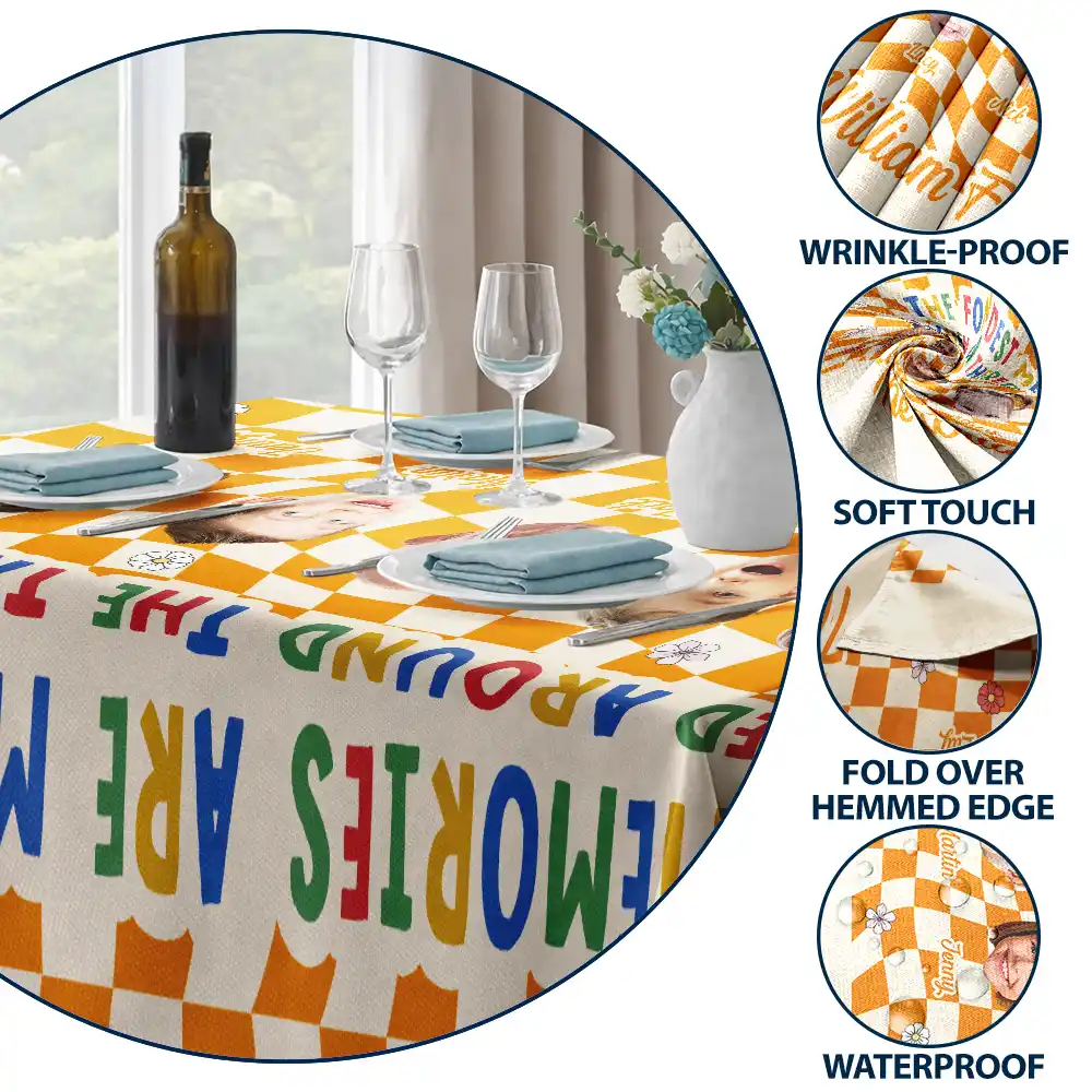 Custom Photo The Fondest Memories Family - Personalized Tablecloth - Image 5